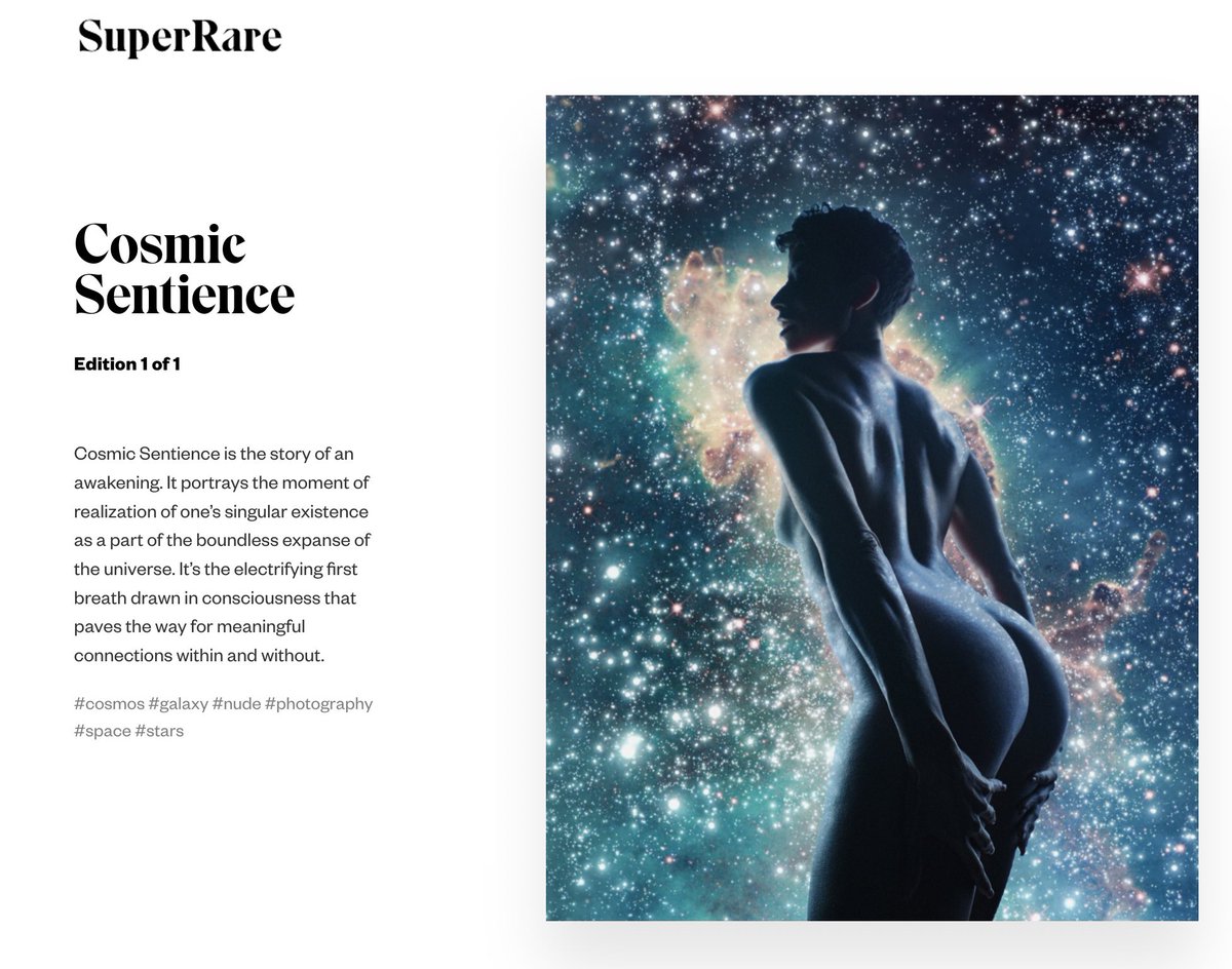 Gm to 17k frens🥰🥰🥰

My <a href="/SuperRare/">SuperRare</a> Genesis “Cosmic Sentience” is now live and open to offers 🥲

Link in thread 🔥
