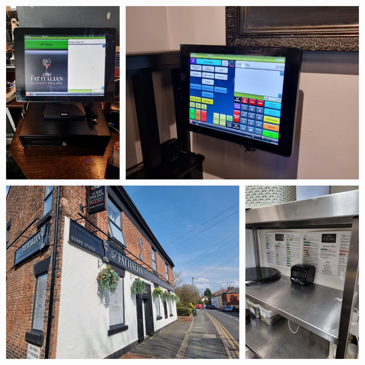 SteveRRCR's tweet photo. An extra wall mounted screen along with a kitchen printer installation today #fatitalianormskirk #Ormskirk https://t.co/47Mrz0eHbx