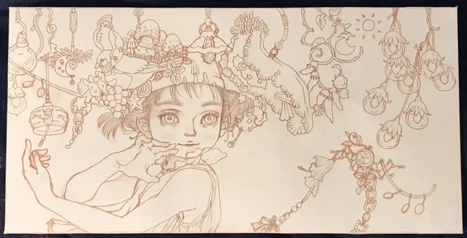 進歩
下絵転写完了 