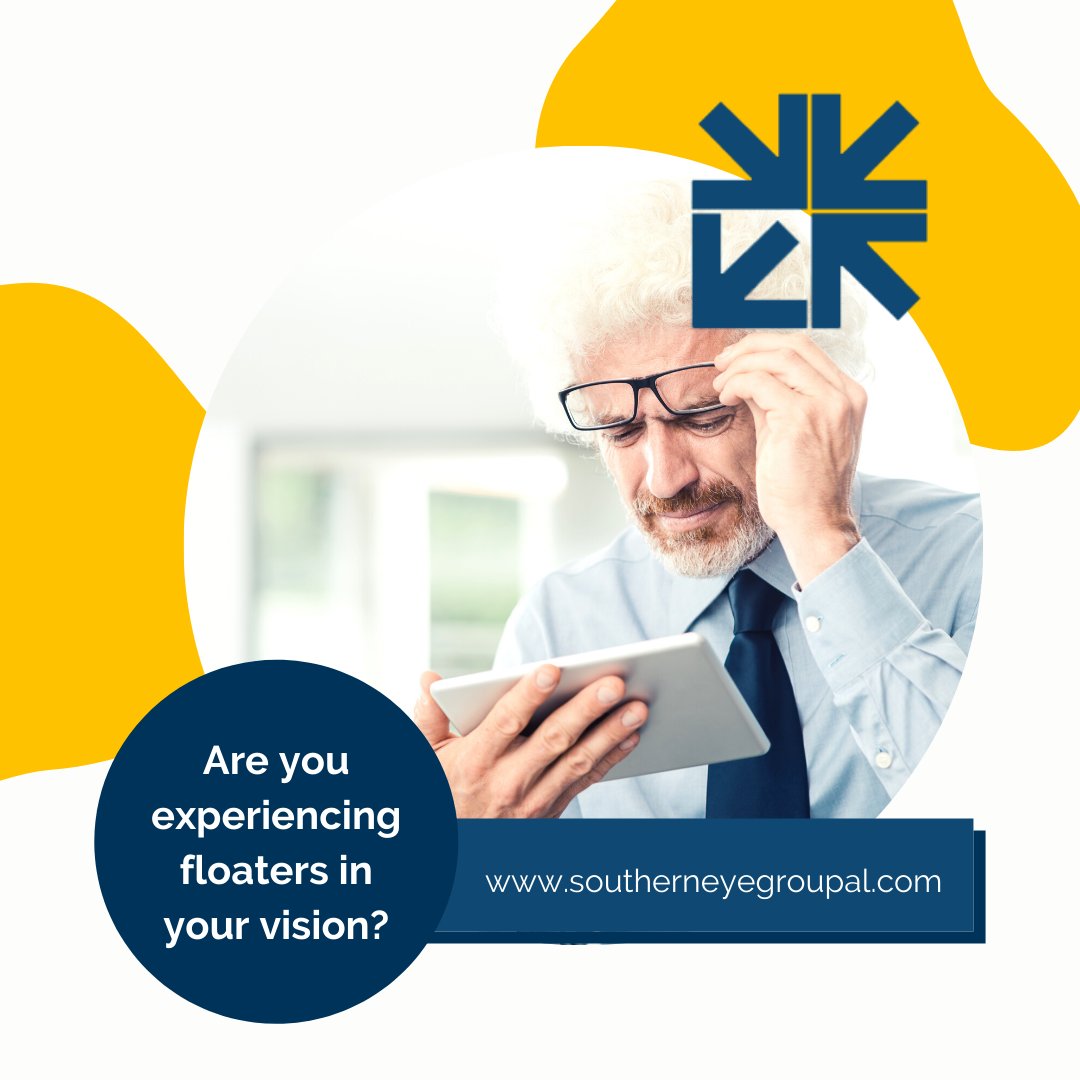 EyeSouthern's tweet photo. Floaters due to aging are harmless and tend to fade over time. However, a sudden increase with flashes of light can be a sign of a more serious condition. Schedule a consultation with your eye doctor today if you believe that your vision is being affected by floaters! #TuesdayTip https://t.co/V8gMyC8bvd
