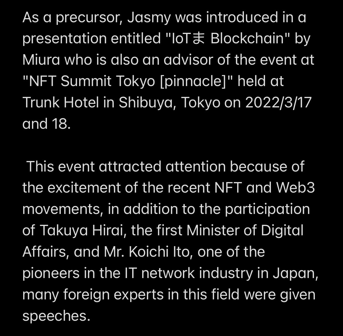 JasmySociety's tweet photo. Here is the translated article #jasmy $jasmy https://t.co/sAoliw9ddM