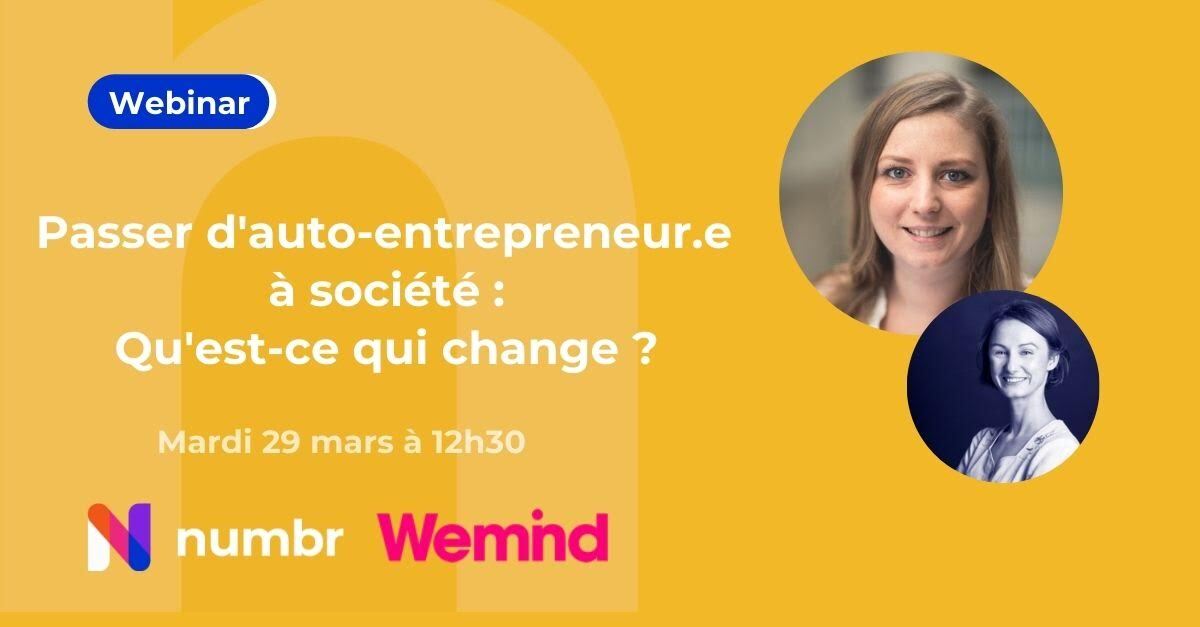 wemindio's tweet photo. Vous êtes auto-entrepreneur et votre activité se développe au point que vous vous posez la question du passage en société ?

👉 On aborde les changements à anticiper lors d'un webinar que l'on organise avec Numbr le 29 mars à 12h30.

🤚Pour vous inscrire : https://t.co/1nvVoxJS8h https://t.co/98uZK5JNpc