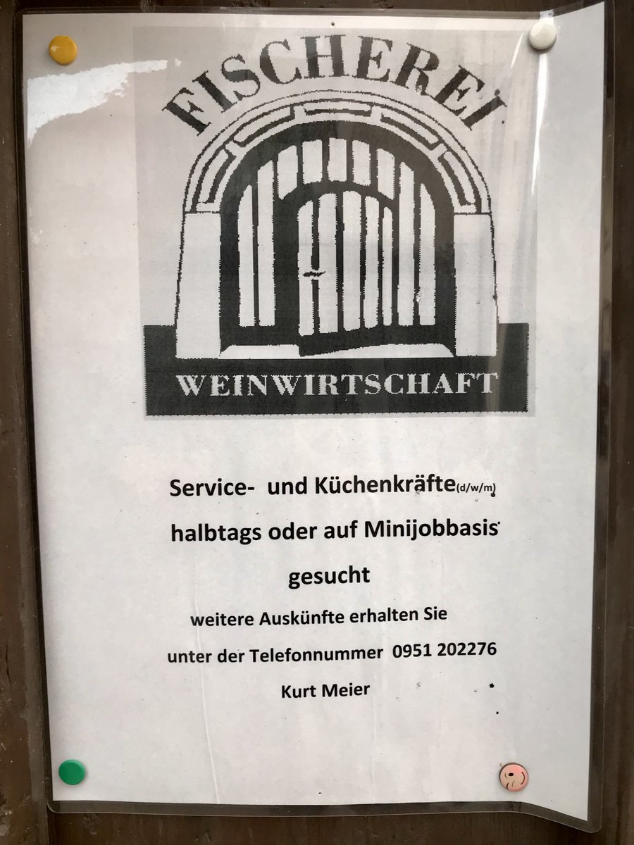 nana_theater's tweet photo. Wir suchen dringend Verstärkung für unser Team in der Weinwirtschaft Fischerei in #Bamberg!
Wer einen angenehmen Job in der Alkohol- und Schnitzelbranche mit besonders netten Kolleg:innen sucht, ist bei uns genau richtig! 
Kontakt: 0951 202276 (Kurt Meier) oder DM https://t.co/mhG4GDTXYr