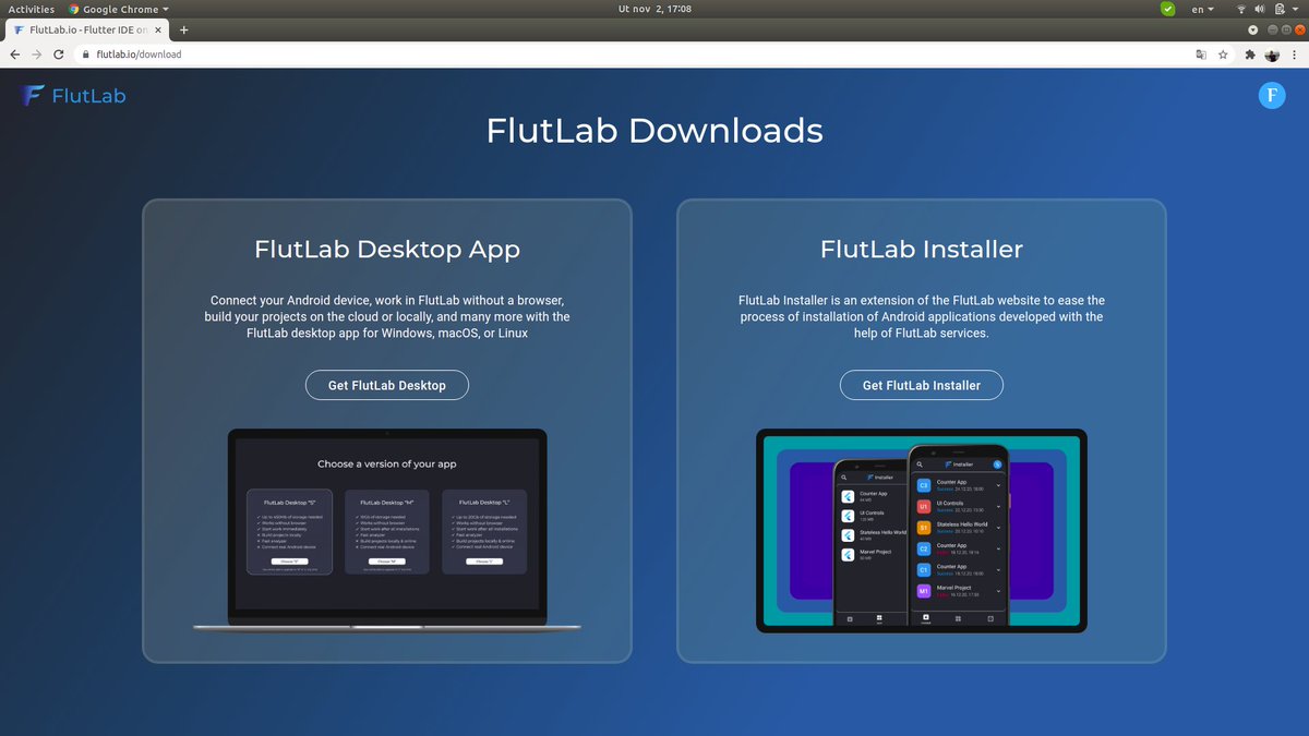 FlutLab's tweet image. Connect your Android device, work in #FlutLab without a browser, build your projects on the cloud or locally, and many more with the FlutLab desktop app for Windows, macOS, or Linux. #flutterdev