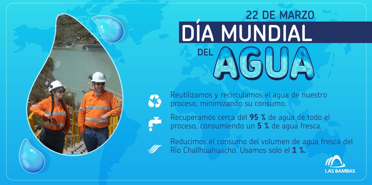 MineraLasBambas's tweet photo. 🌎💧 En el #DíaMundialDelAgua te compartimos tres datos importantes sobre el uso del agua en #LasBambas. 
✔ Conocemos su importancia para nuestra vida. Es por ello, que todos debemos de comprometernos a usarla de forma adecuada. https://t.co/1Km0Gsock0