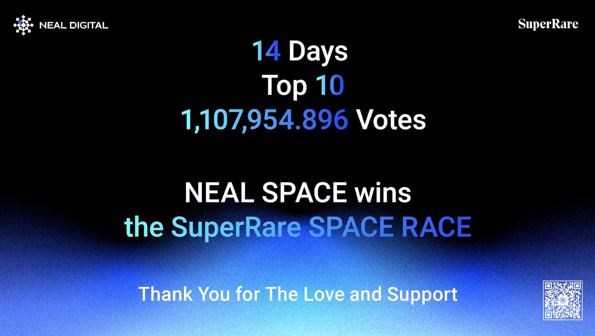 NEALDIGITALGallery (@nealgallery) on Twitter photo Appreciated for all the supports, we finally made it to #SuperRare Space✨
Congrats to all the winners: @NewFrenchTouchX <a href="/Cryptoarg_/">CryptoArg</a> <a href="/theVERSEverse/">theVERSEverse</a> <a href="/gblsts/">GBLSTS</a> <a href="/lifeofc/">Chikai</a> <a href="/NFTgirl/">NFTGirl</a> <a href="/DY_ArtFactory/">Dynamo Art Factory</a> <a href="/pauliusuza/">upheaver.eth</a> <a href="/ArtOnbd/">Onboard Creative</a>
You’re the best❤️ Appreciated for all the supports, we finally made it to #SuperRare Space✨
Congrats to all the winners: @NewFrenchTouchX <a href="/Cryptoarg_/">CryptoArg</a> <a href="/theVERSEverse/">theVERSEverse</a> <a href="/gblsts/">GBLSTS</a> <a href="/lifeofc/">Chikai</a> <a href="/NFTgirl/">NFTGirl</a> <a href="/DY_ArtFactory/">Dynamo Art Factory</a> <a href="/pauliusuza/">upheaver.eth</a> <a href="/ArtOnbd/">Onboard Creative</a>
You’re the best❤️
