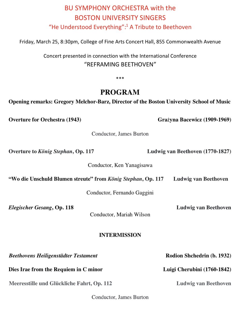 LvBCenterBU's tweet photo. Reframing Beethoven 2022

Concerts featured at the conference are FREE and open to the public!

From More info: https://t.co/tcuJgF6by5

Thursday, March 24, 8pm

March 25, 8:30pm

Saturday, March 26, 8pm https://t.co/Wr7DCCRejg