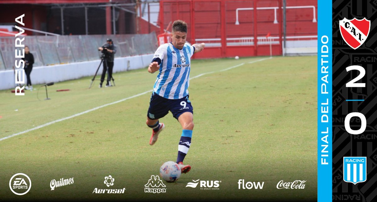 RacingClub's tweet photo. Final del Clásico de Avellaneda para la Reserva ⚽

La Academia perdió como visitante por 2 a 0 en el juego válido por la séptima jornada de la Copa de la @LigaAFA 🏆

#Reserva
#VamosRacing #TodosJuntos
#CopaLPF2022 https://t.co/cmUQfy2g9n