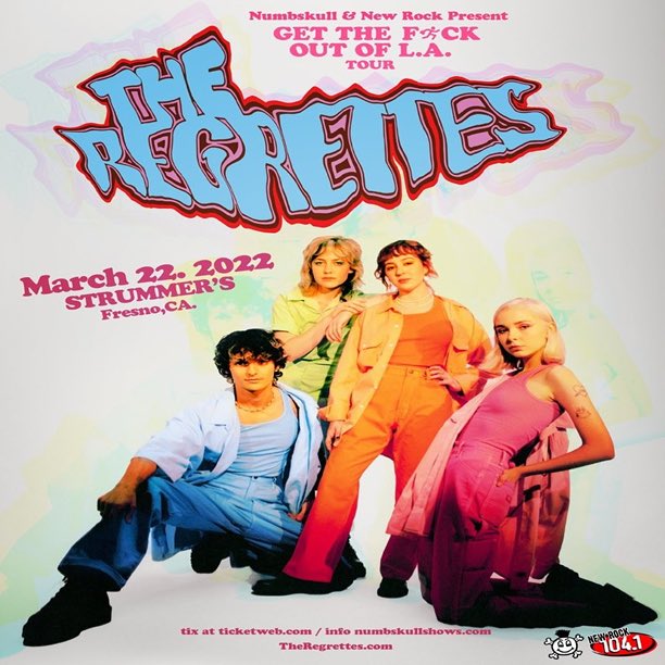 hammerisonradio's tweet photo. Excited for this one tonight at @StrummersFresno - who’s all going?
@regrettesband @NumbskullShows @newrock1041
#gettheFoutofLAtour
#tuesdaynightshow https://t.co/2d5FV4ZClw