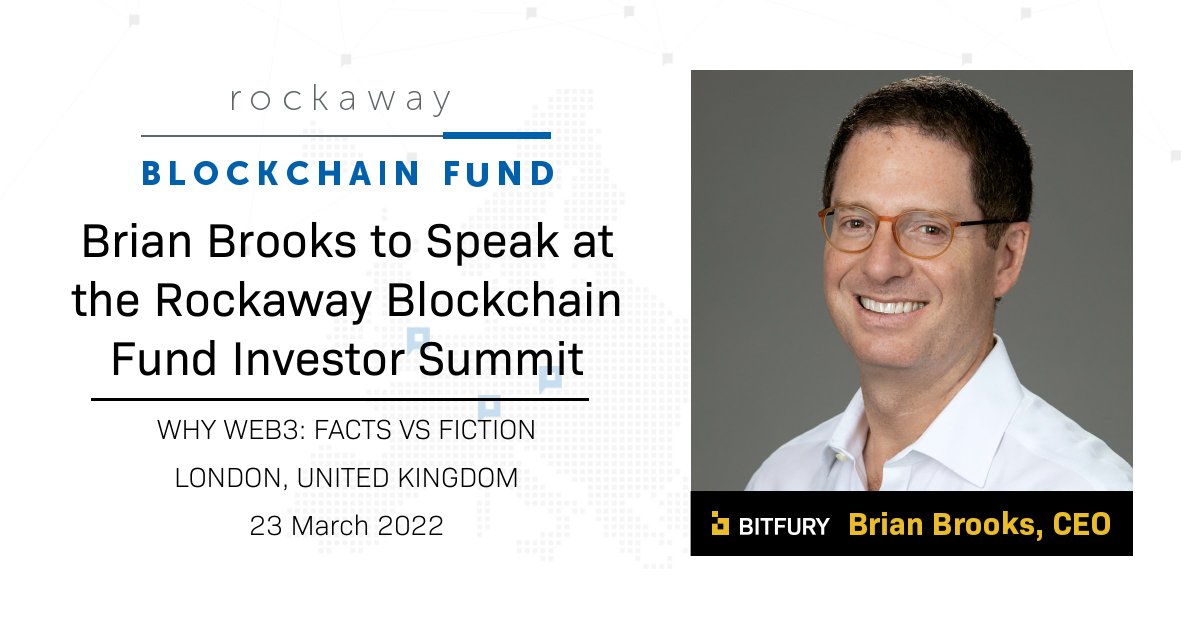 The Bitfury Group (@bitfurygroup) on Twitter photo Tomorrow, CEO <a href="/BrianBrooksUS/">Brian Brooks</a> speaks at @RBF_cap #RockawayBlockchain, where he joins a cast of industry leaders focused on helping traditional finance get up to speed on #Web3 and the #blockchain ecosystem. See the full list of speakers here: rbf.capital/summit/ Tomorrow, CEO <a href="/BrianBrooksUS/">Brian Brooks</a> speaks at @RBF_cap #RockawayBlockchain, where he joins a cast of industry leaders focused on helping traditional finance get up to speed on #Web3 and the #blockchain ecosystem. See the full list of speakers here: rbf.capital/summit/