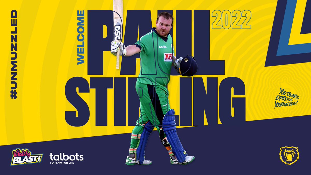 cricketireland's tweet photo. π‘: STIRLO A BEAR
Paul Stirling will join the Birmingham Bears in this yearβs Vitality Blast.
β‘οΈ Read more: https://t.co/EWIBxGnCyc
#GoStirlo βοΈπ @WarwickshireCCC https://t.co/Ellz0NTyNq