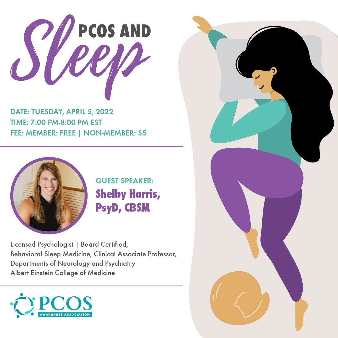 PCOSAA's tweet image. Did you know March is sleep awareness month? 💤Join us on April 5th to discuss Sleep and PCOS with Dr. Shelby Harris! We hope to see you there. Register today by clicking the link in our bio!

#pcosaa #pcos #pcosandsleep #sleepingissues #pcosevents