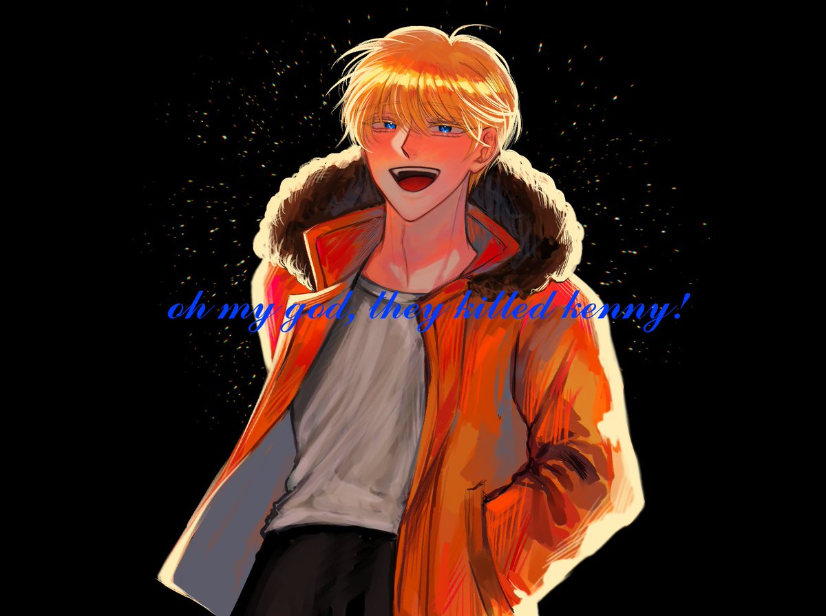 그린게 없어서 작년 그림이라도...
케니 생일 축하해🥲🧡🧡
#Happy_Birthday_Kenny2022 
#SouthPark