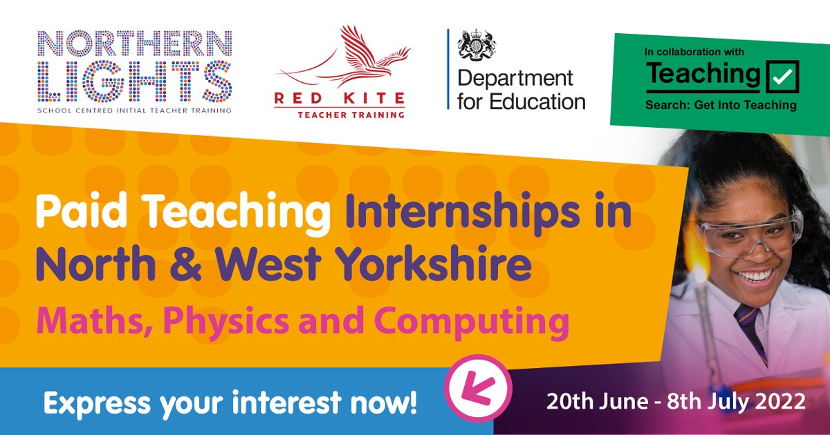 Experience teaching in #Leeds, #Bradford or North Yorkshire schools. Paid #teaching  #internships in #Maths #Physics #computing Contact us to find out more: training@northernlightsscitt.com @NorthLightSCITT <a href="/redkitealliance/">Red Kite Alliance</a> <a href="/bradfordteach/">Bradford Teaching</a>