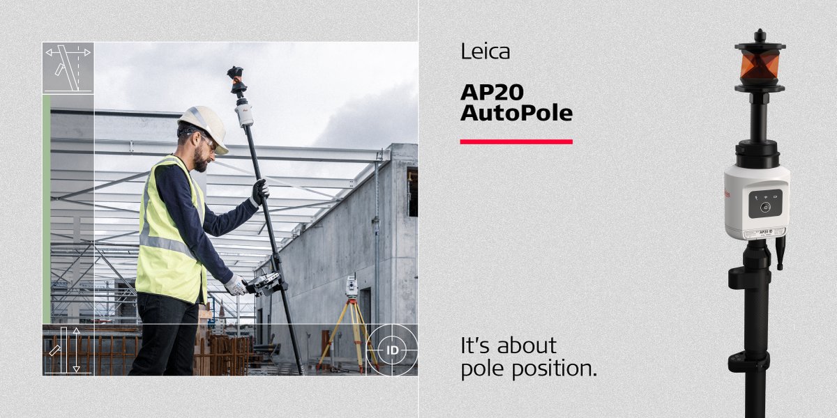 The Leica AP20 AutoPole is the only smart pole that gives you 3 surveying superpowers in 1: Tilt Compensation allowing measurements with a tilted pole, PoleHeight for automatic pole height readings, and TargetID for identifying unique targets precisely: hxgn.biz/3IgLGfP