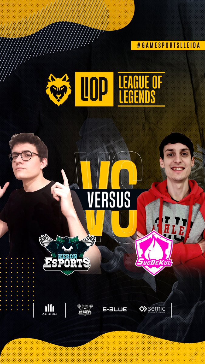 Gamesportselect's tweet photo. Partit 2⃣

@Heron_Esports

Top @HRNDanzero
Jng @HRNJotzero
Mid @xav1t02
Adc @Yoangichan
Sup @ngel_vladi

S @HDeireth

🆚

@SucDeKul

Top @CampruArnau
Jng @KaTzGaMeS1
Mid @DezMark11
Adc @OG_Miniballi
Sup @MrPostele 

Col: @semic @omnium @OmniumLleida @Heron_Esports @EBlueGaming https://t.co/Ljhd4zdgZm