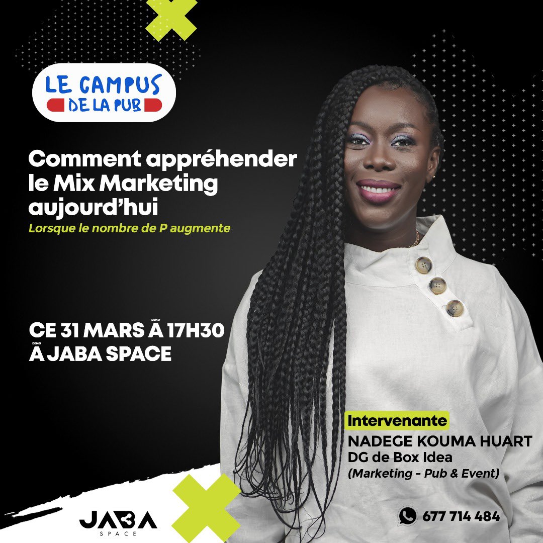 FelixMbetbo's tweet photo. Encore 05 places dispos. Pour ceux qui veulent participer à ce talk. La conférencière traîne avec elle 20 ans d'expérience et a géré les portefeuilles comme Orange, Amstel, Heineken, Orangina, Ford, Ligue 1, Canal + etc...merci a @ftcheuleu le boss de @JabaSpace https://t.co/KmvyU9SyMQ