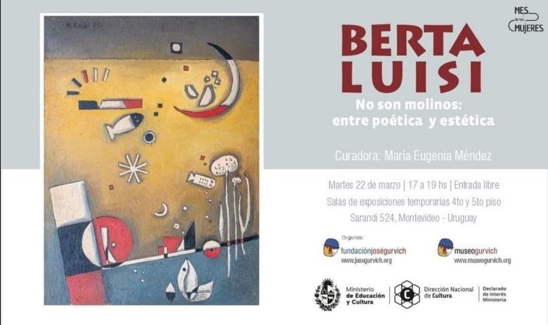 Hoy a las 17 h se inaugura la exposición Berta Luisi 'No son molinos: entre poética y estética' curada por Eugenia Méndez en el <a href="/MuseoGurvich/">@MuseoGurvich</a>.
<a href="/MiradorUrbano1/">Mirador Urbano</a> <a href="/Centenario1250/">Radio CENTENARIO</a>