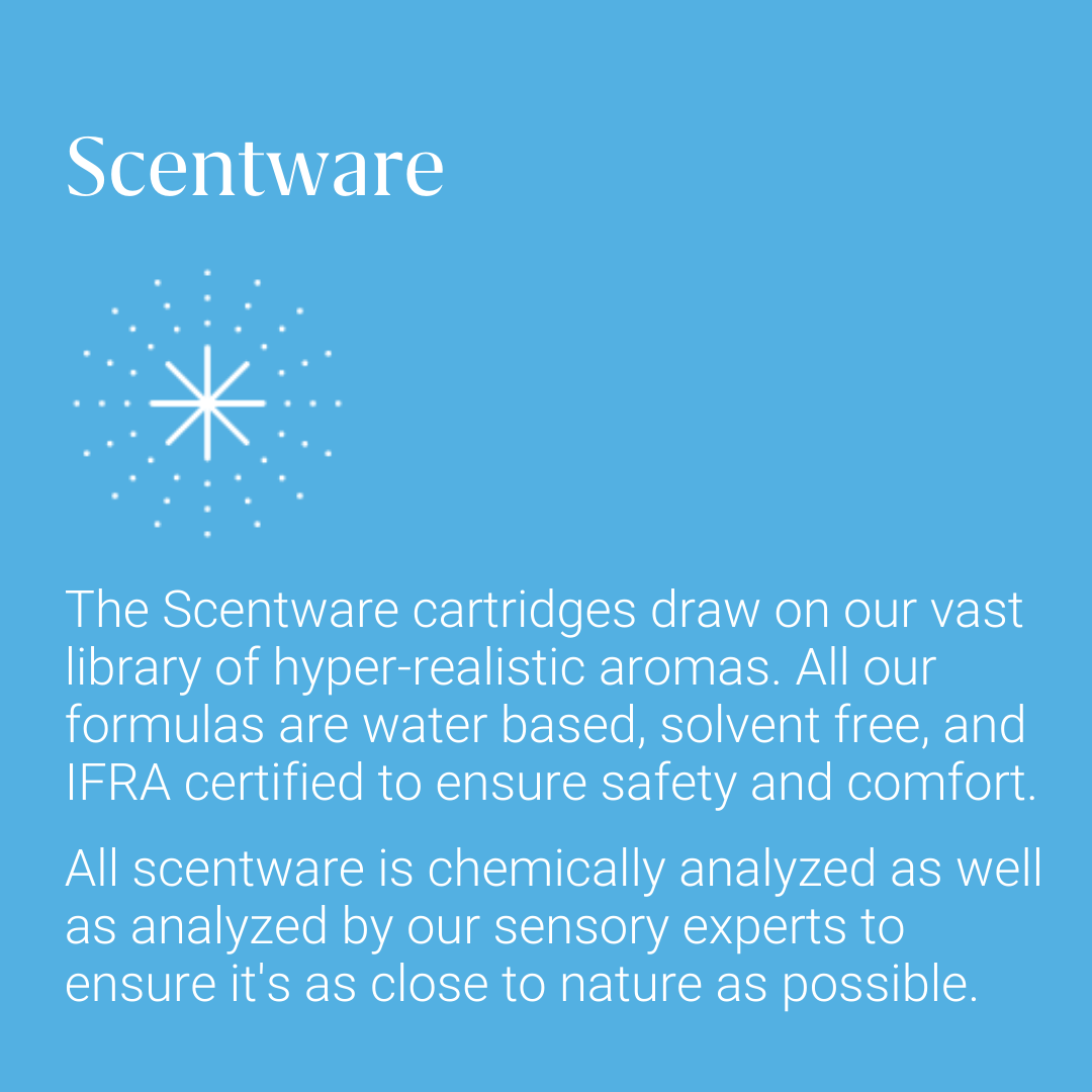 Our Architecture of Scent® platform consists of 3 interconnected solutions: Software, Hardware, and Scentware, and is a mixture of art, science, and technology that precisely replicate realistic olfactory experiences for the digital world.
#vrtechnology #olfaction #VirtualReality