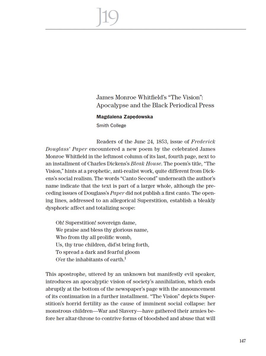 Submitted correction proofs of article on James M. Whitfield's apocalyptic aesthetics to <a href="/J19Americanists/">J19 Nineteenth-Century Americanists</a> ✨
Couldn't wish for better reviewers or more committed editors. Esp grateful to Elizabeth Duqette <a href="/hylonome/">Them</a> for working with me to make the piece stronger &amp; clearer 💐