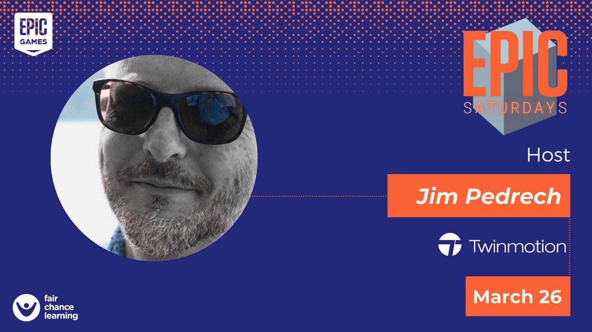 FCLEdu's tweet photo. #EPICSaturdays require an #EPIC host....
We're pumped to have @jpedrech kickoff this weekend with #Twinmotion
There is still time to register and begin your journey with #Interactive3D
No experience necessary.
Grab your spot today:
https://t.co/RdigiuWT8P https://t.co/1c9yfcrMKc