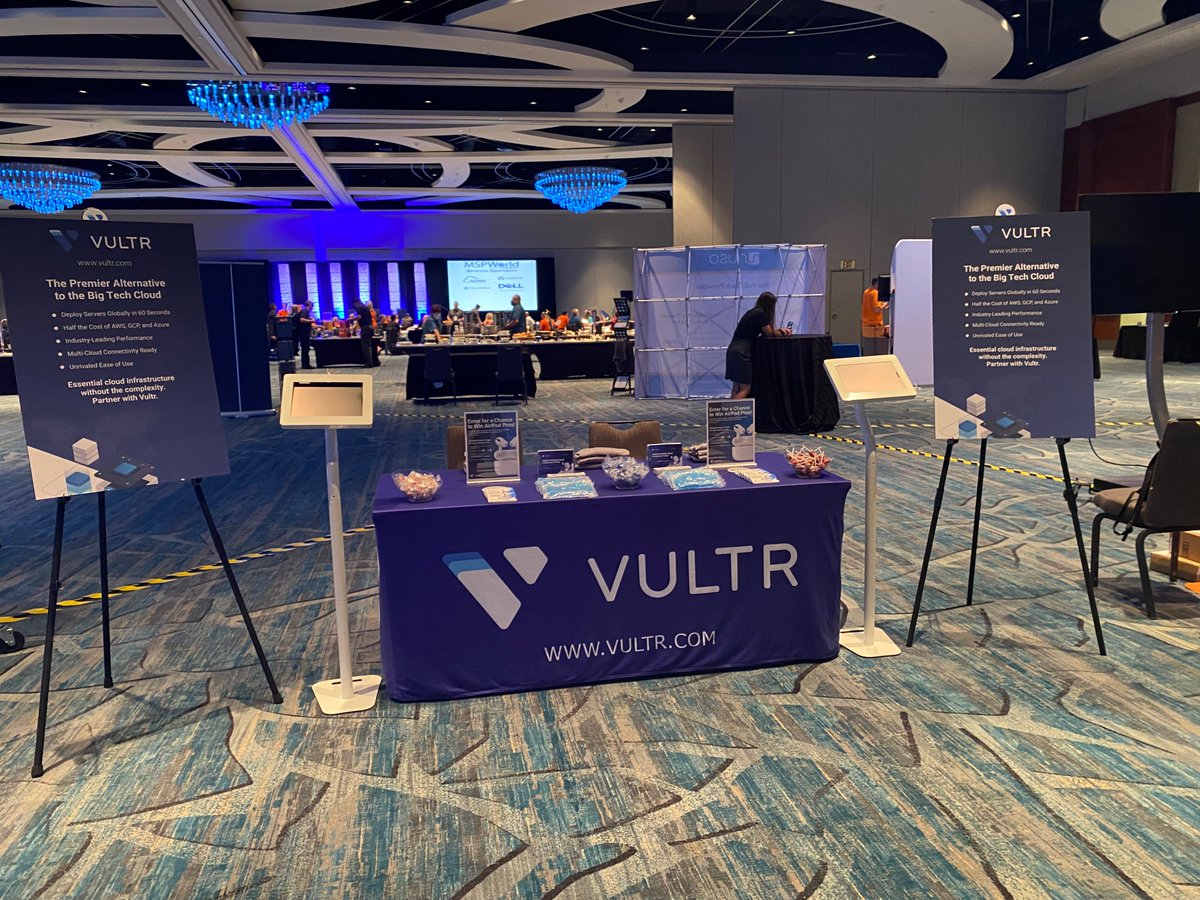 Vultr's tweet photo. We're at @MSPWorld today and tomorrow.

Stop by and Enter for a chance to win AirPod Pros!

#VultrAtMSPWorld #MSPWorld #Vultr https://t.co/lqUwfix7P5