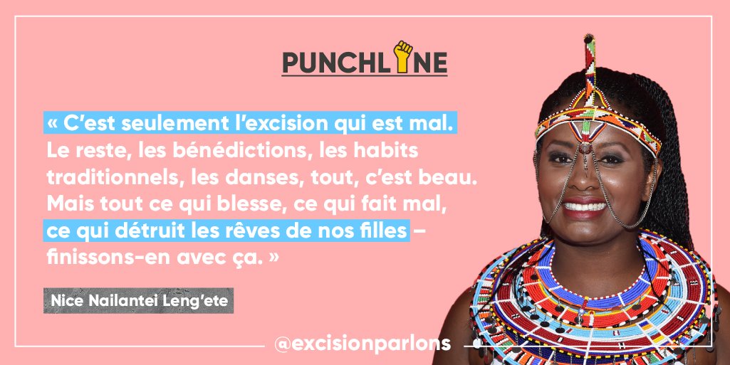 excisionparlons's tweet photo. Punchline ✊🏿
@NiceLengete est la 1ère femme de son village, au Kenya, à avoir dit “non” à l’excision. Grâce à son action, les ancien⋅ne⋅s de son village décident de mettre un terme à cette pratique. Depuis, elle parcourt le Kenya, pour dialoguer et faire changer les mentalités. https://t.co/nwz7YZwedw