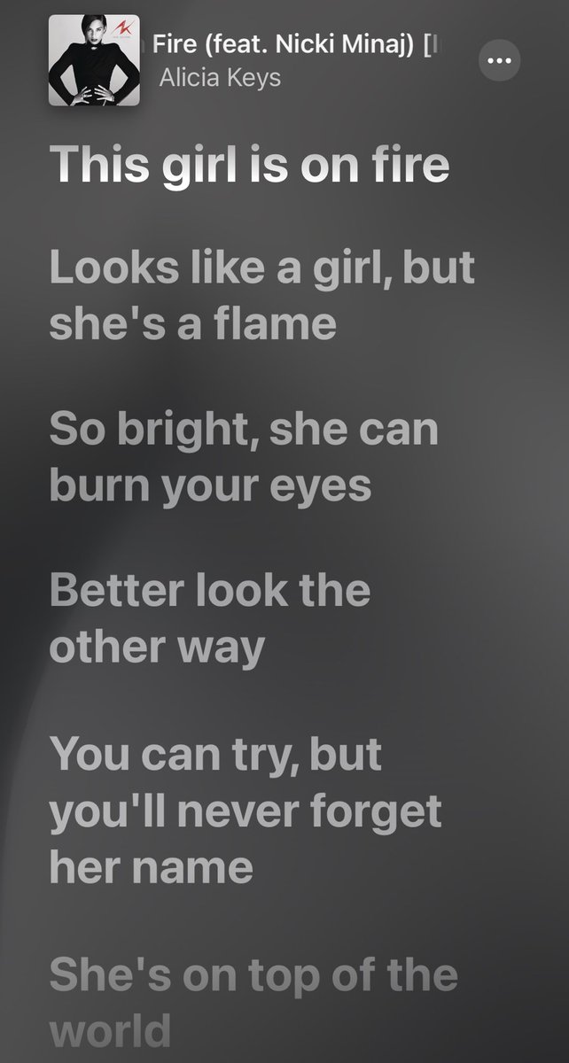 MetaJeaux's tweet photo. @conlimoney @worldofwomennft Girl on Fire by Alicia Keys will forever be in my top 5 ❤️‍🔥 https://t.co/YzAuAE9KdY
