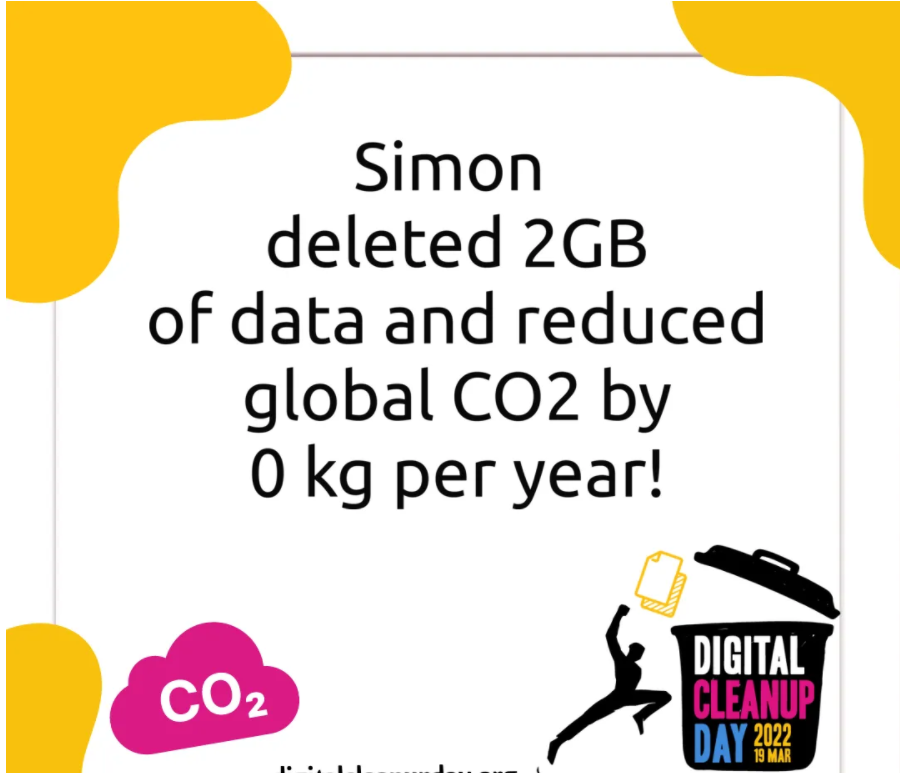 beaney_simon's tweet photo. #Digital housekeeping LOL I would have hoped to make more of an impact #appsmgt #sustainability https://t.co/LqRkZAhpq3