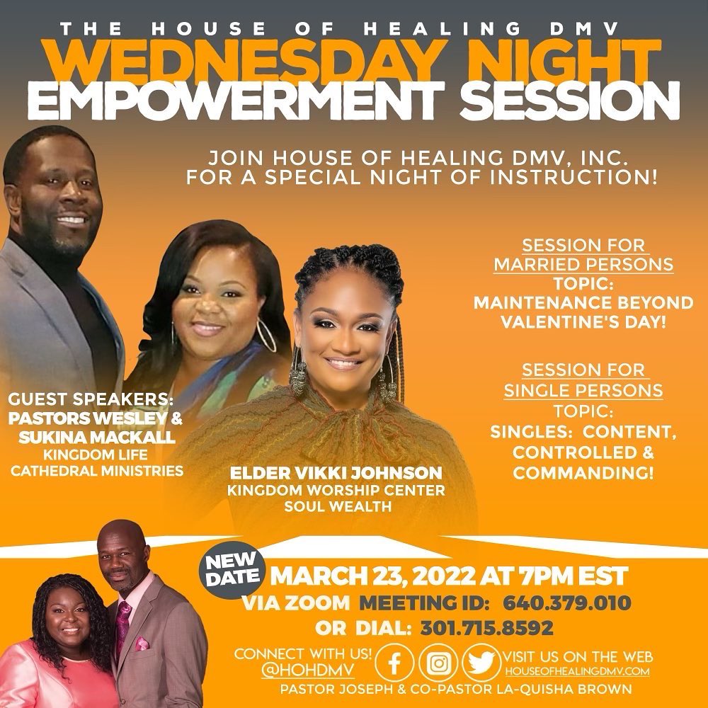 hohdmv's tweet photo. HOHDMV Day!  Join us for our 6am EST Empowerment Call; then, at 7pm we have a special sessions for our singles and married persons with @AllThingsVikki  and The MacKall’s. https://t.co/d4FpxImTLO