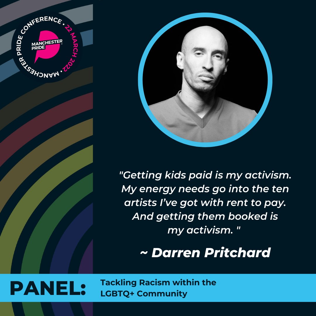 ManchesterPride's tweet photo. "One of the best things that the PoC community in Manchester does is support each other."
Darren Pritchard on our Tackling Racism Within the LGBTQ+ Community panel today at #MPConference2022 ✨ https://t.co/XuL1h8JneC