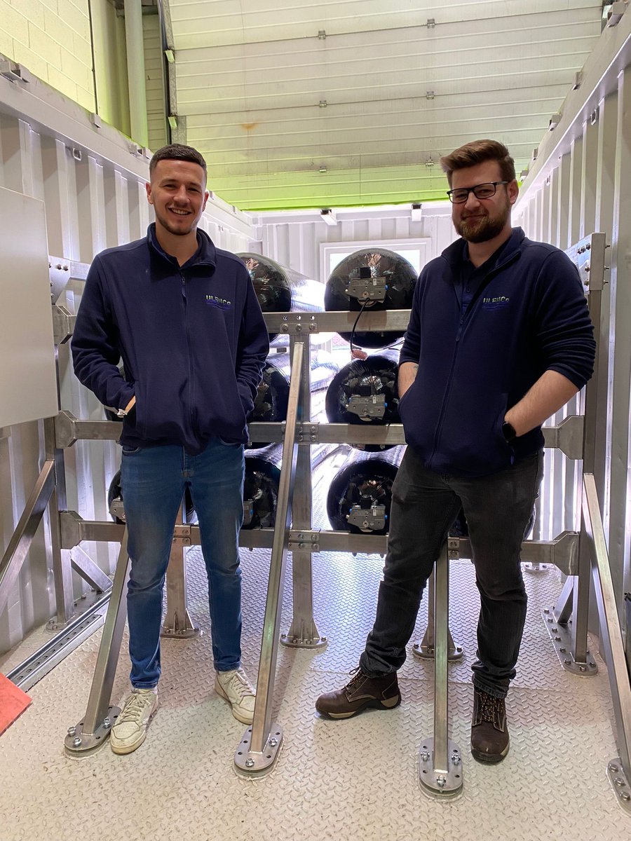 Ulemco's tweet photo. First phase of construction of our #hydrogen marine storage system for #HIMET @EMEC_Ltd done. Some serious pipebending due next! @SHFCA @UKHFCA @innovateuk #cleanmaritime https://t.co/tck7pMgjSs