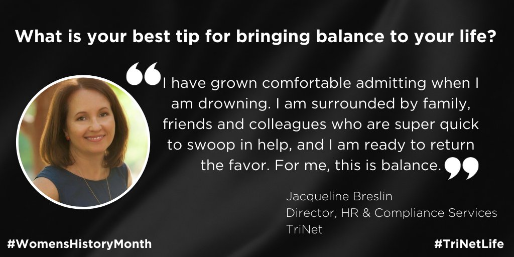 TriNet's tweet photo. It’s #WomensHistoryMonth! All month long we have been sharing tips from the wonderful women of TriNet! 💙🧡
#WomensHistoryMonth2022 #IncredibleStartsHere #YourPeopleMatter #DiversityandInclusion #worklifebalance #TriNetLife #TriNetDEI #WHM https://t.co/LMuWwE3IGS