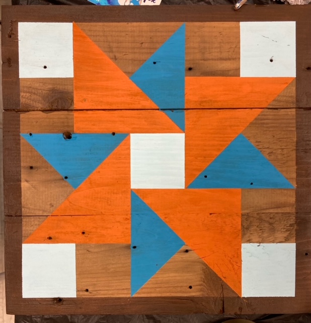 WBLCommunityEd's tweet photo. Thanks to Aryn for a great class on Saturday.  We celebrated spring by creating these colorful Barn Quilts on wood! #arynlill https://t.co/q5JTfS71h5