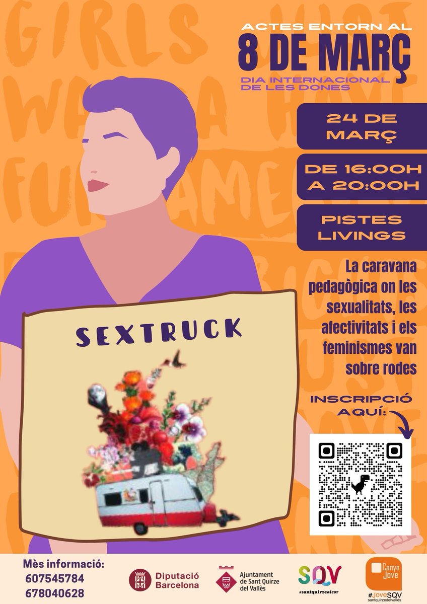 espaicanyajove's tweet photo. #JoveSQV aquest dijous arriba la SEXTRUCK a Sant Quirze 🚐🚐
Una caravana on qüestionar, experimentar, intercanviar opinions i descobrir tot allò relacionat amb les sexualitats, l'afectivitat i el feminisme, entreu i descobriu tot el que hi ha! 😏🥰

Parlem de sexualitats!🔝 https://t.co/rg36XrFghQ