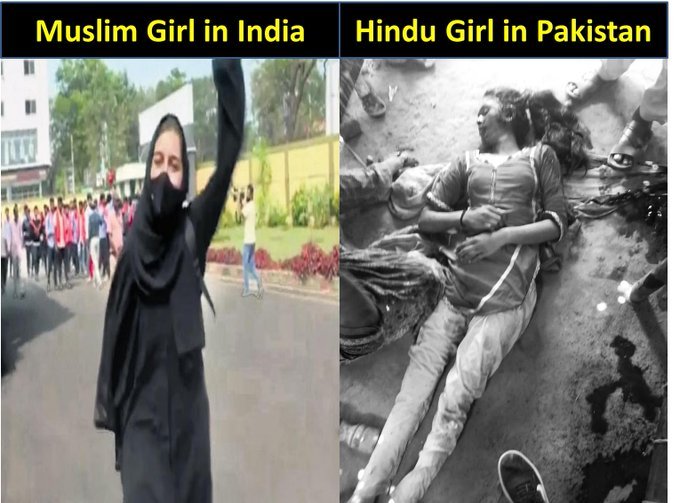 पहली तस्वीर तथाकथित भारतीय अल्पसंख्यक लड़की की और दूसरी तस्वीर में असली अल्पसंख्यक हिंदू लड़की की पाकिस्तान में हालत👇😭
#JusticeForPoojaKumari 
#SavePakistanMinority #JantaCurfew #JusticeForPoojaKumari