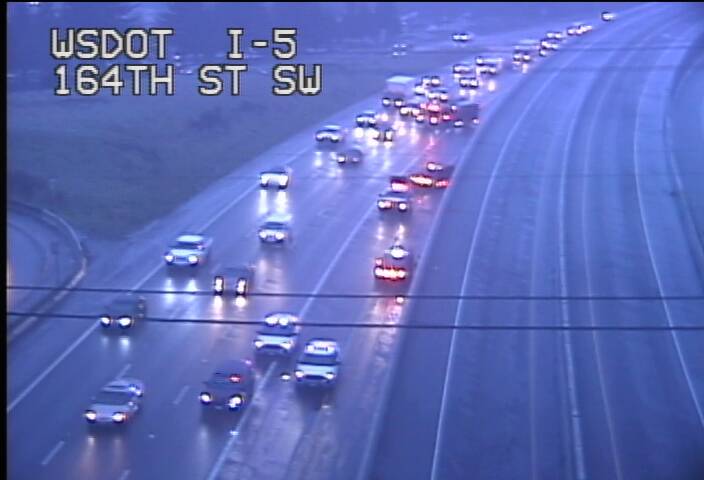 wsdot_traffic's tweet photo. Well, off to a busy morning thus far.
-On SB I-5 just N of Mercer St a collision blocking the right lane. #Seattle
-On SB I-5 just N of 164th Street SW a collision blocking the two left lanes. #AshWay
-On NB I-405 at SE 8th St a collision blocking the right lane. #Bellevue https://t.co/zIvkayLEwt