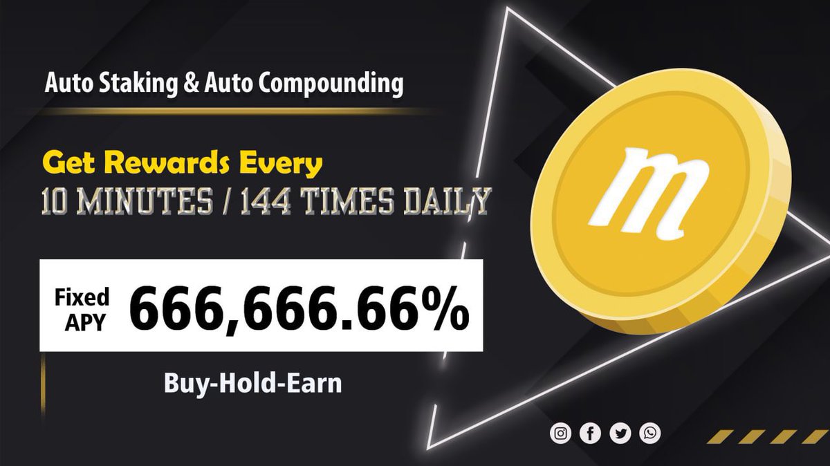 This is a upcoming stealth launch for today!👀 <a href="/MitanoFinance/">Mitano</a>

They are targeting the highest APY% reward of 666,666.66% Active devs and a 10 minute rebase is interesting and I can see potential. A fork with 3x faster rebase than $Titano $OP $Libero

💬TG:
t.me/mitano_finance
