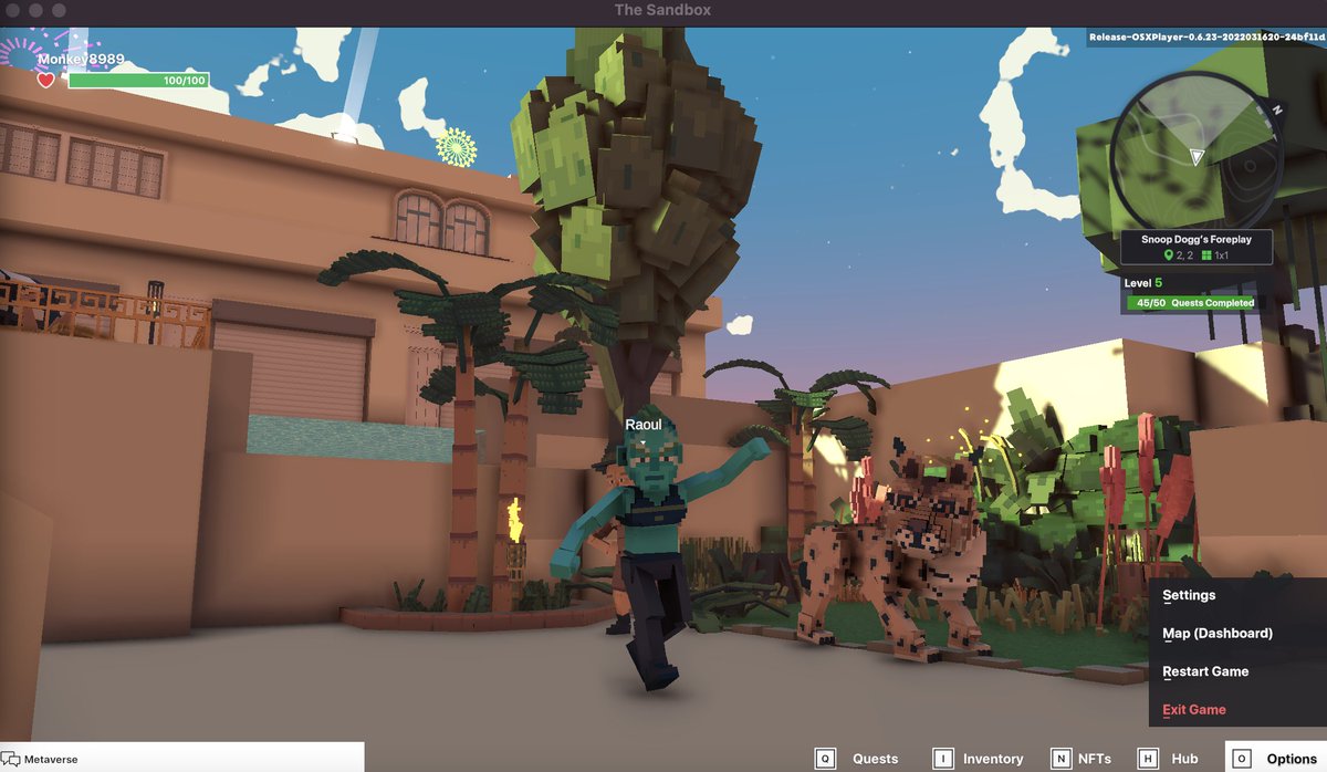 Monkey_8989's tweet photo. @TheSandboxGame I just participated in the daily #SandboxAlphaS2Contest for a chance to earn up to 1,000 $SAND! Starting March 21 - Find Martha in the Snoop Dogg Mansion. Check out my screenshot below!
👇 #SandboxAlphaS2 https://t.co/uZnS1h4XHZ