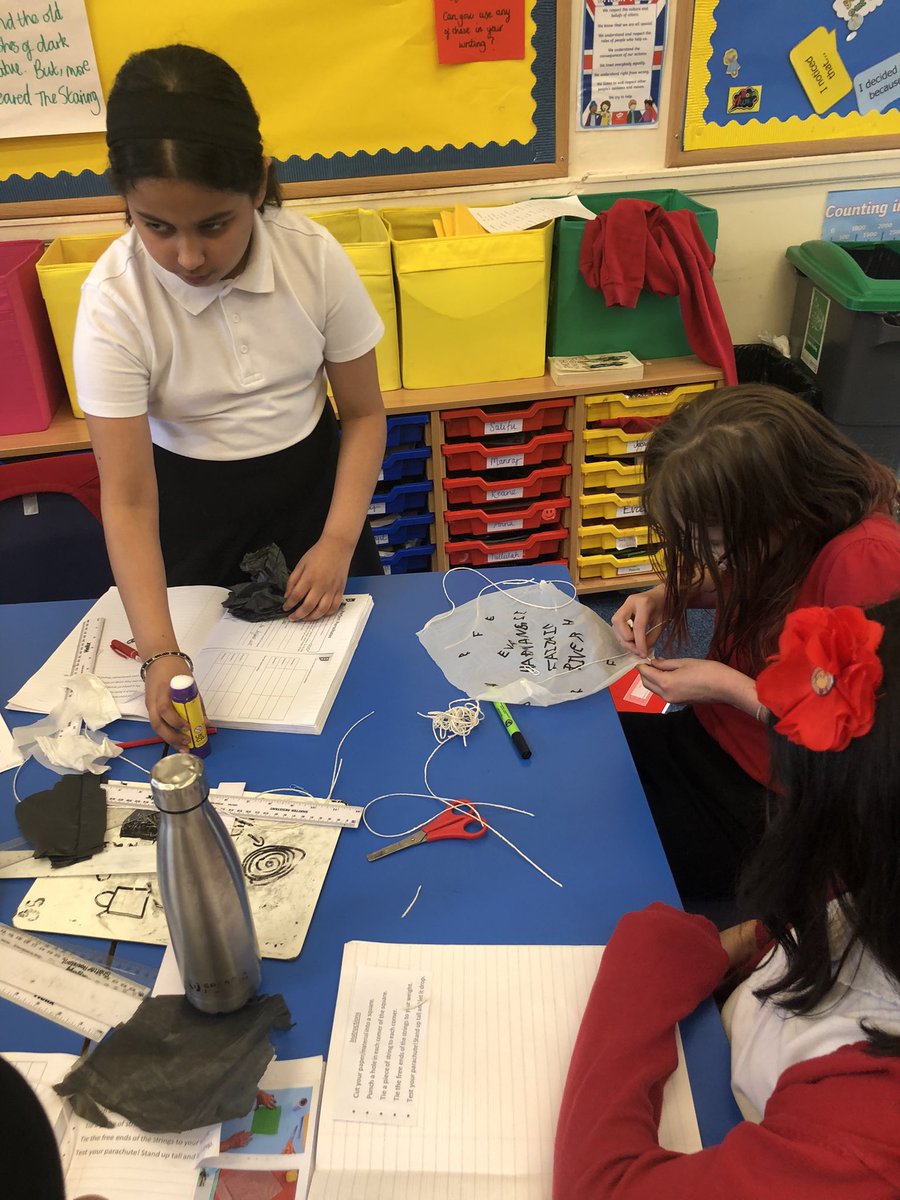 RoddisMiss's tweet photo. 5R are loving the practical science lesson today. Making a parachute 🪂 Look forward to testing them in the sunshine ☀️ @UplandsManor https://t.co/obo6YZDGmq