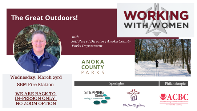 MetroNorthChamb's tweet photo. We experience all types of weather this time of year which makes tomorrow's #WorkingWithWomen presentation on enjoying the great outdoors of @AnokaCounty even more timely! Plus spotlights on some great nonprofits. #inform #educate #connect https://t.co/pwJpaAdx1t