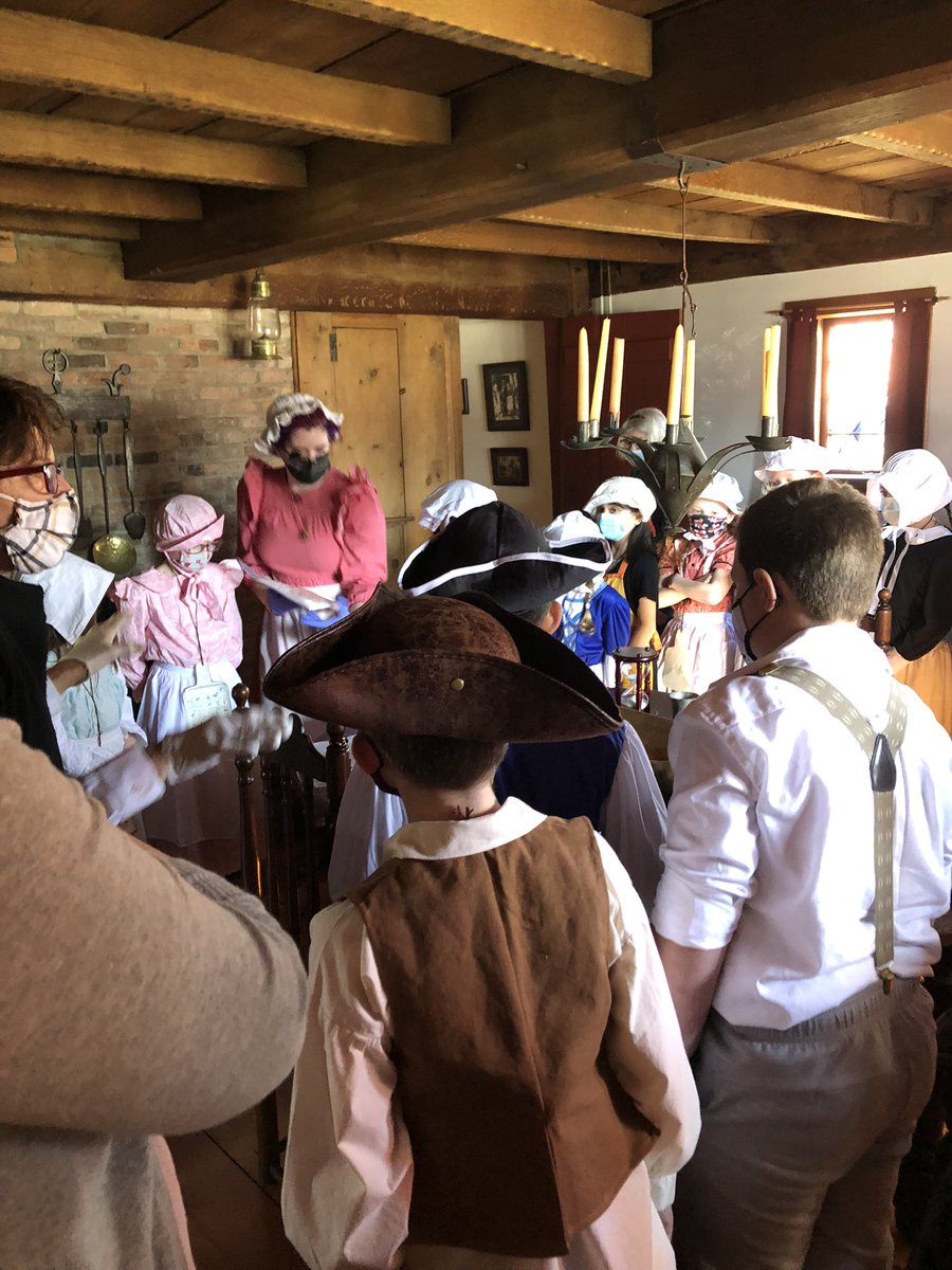 JWMartinSchool's tweet photo. Mrs. Stewart’s third grade class has been transported back to colonial times! They are loving the Little Red School House and Garrison House! What an incredible authentic learning experience! #MartInThisTogether #LoveNorthSchools https://t.co/w6BQ3DAaSH