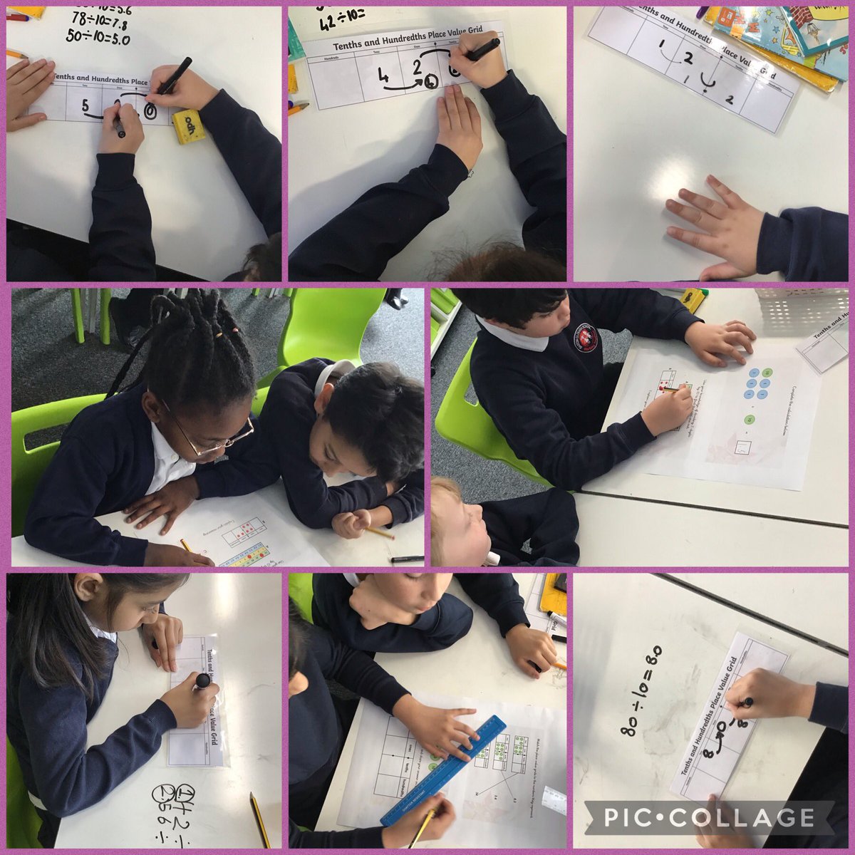 Y4Barton's tweet photo. Today we learnt how to divide 2 digits by 10. First, we practised using place value charts, then we moved on to problem solving and discussion problems.
#year4maths #decimals https://t.co/yQUkXYdBEp