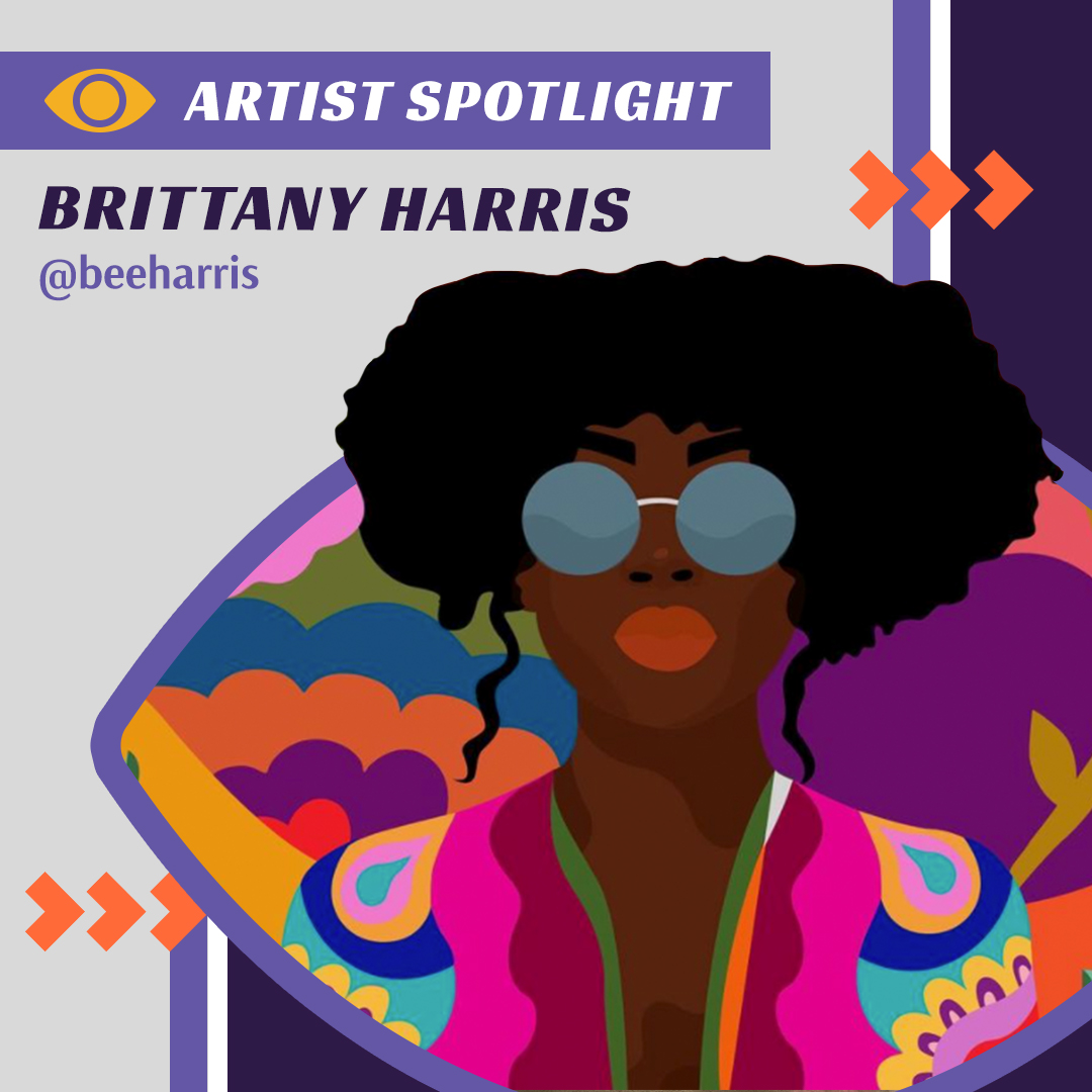 MyControlCard's tweet image. The spotlight is now on Brittany Harris, an eclectic creator with a wide range of interests and talents ranging from art to social justice. Her art expresses Black femininity with power and style while giving voice to important social issues ✊🏾🎨