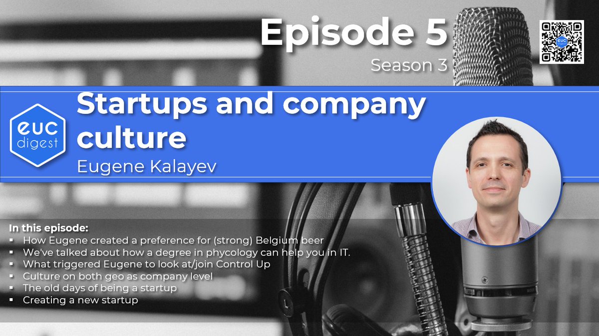 EPISODE S03E05 - Join us for a new podcast with Eugene Kalayev, Consulting Director at <a href="/ControlUp/">ControlUp</a>,  who brings a very fresh perspective on startups, geo culture and company culture. An episode well worth tuning into. 

eucdigest.com/s03e05

#eucdigest
