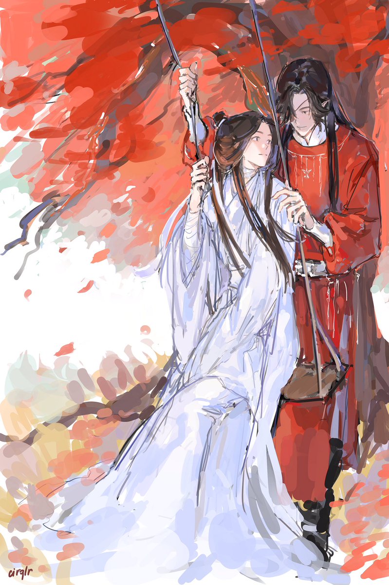 ohlookacircle's tweet photo. my autumn-y hualians, i absolutely love that you can’t tell they were drawn by the same person https://t.co/VP2eSwWXNe
