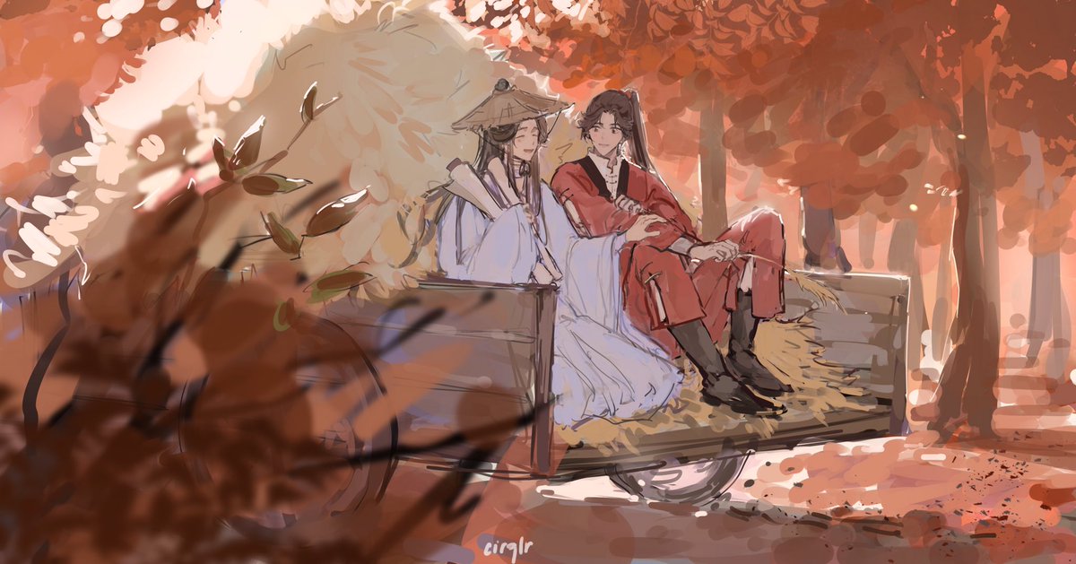 ohlookacircle's tweet photo. my autumn-y hualians, i absolutely love that you can’t tell they were drawn by the same person https://t.co/VP2eSwWXNe