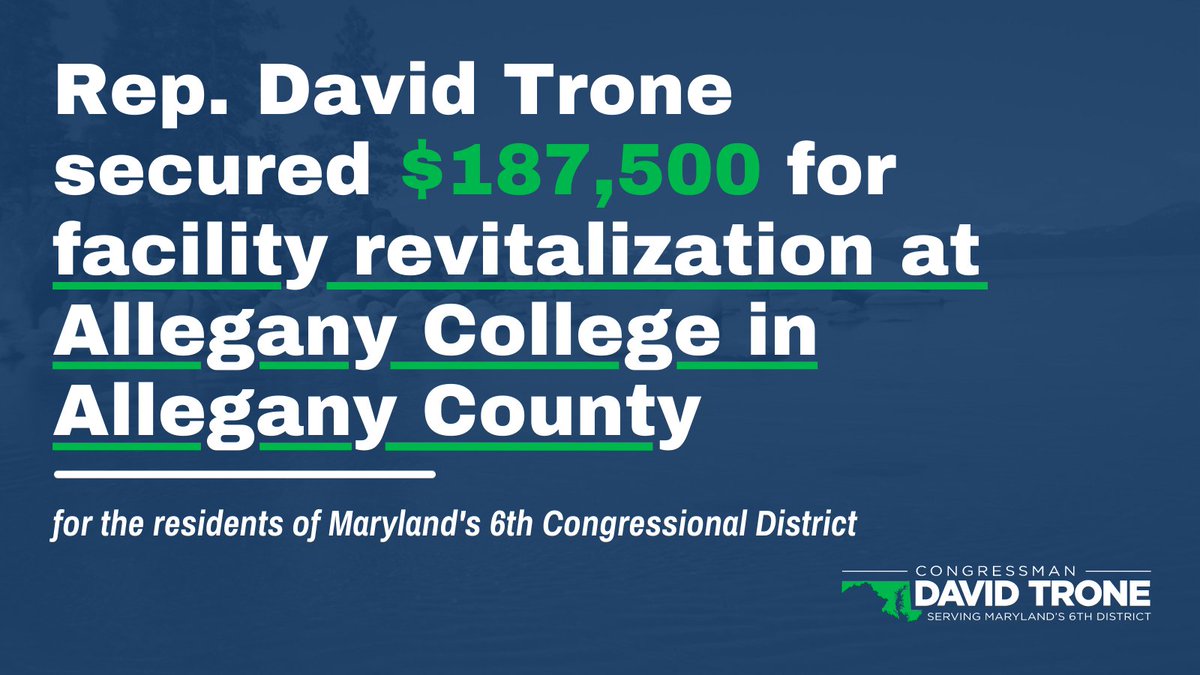RepDavidTrone's tweet image. We can never stop investing in the arts. That&apos;s why I made sure to include $187,500 in #CommunityProjectFunding for updates to the Allegany College theater. Students will now be able to learn from the newest technology and be better prepared for their future careers.