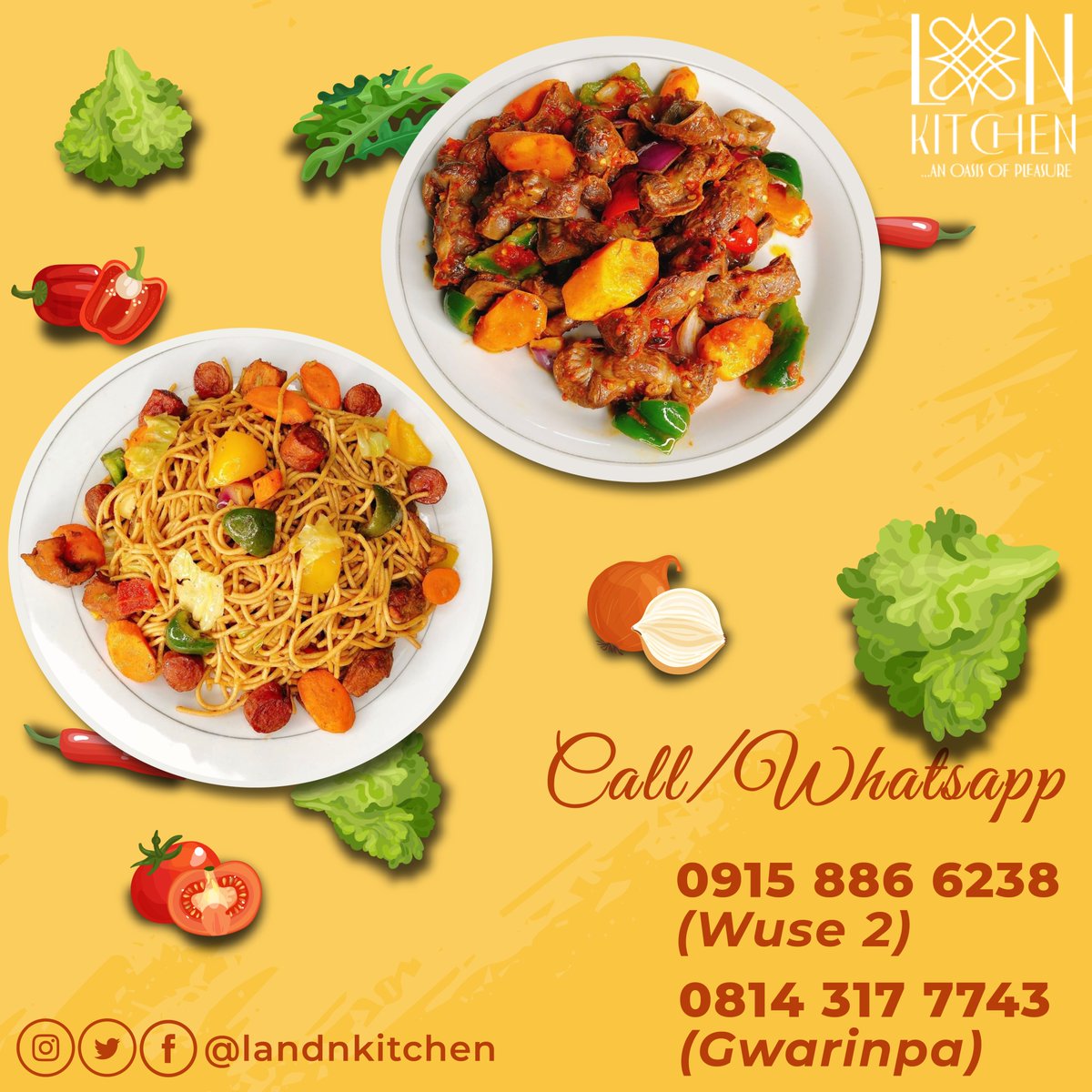 landnkitchen's tweet photo. Our contact number for Wuse 2 outlet has changed.

Please take note of our new contact number.

Wuse 2: 0915 886 6238
Gwarinpa: 0814 317 7743

You can call or send a WhatsApp chat to place your orders or for enquiries.

#AbujaTwitterCommunity https://t.co/zPMpFKx13G