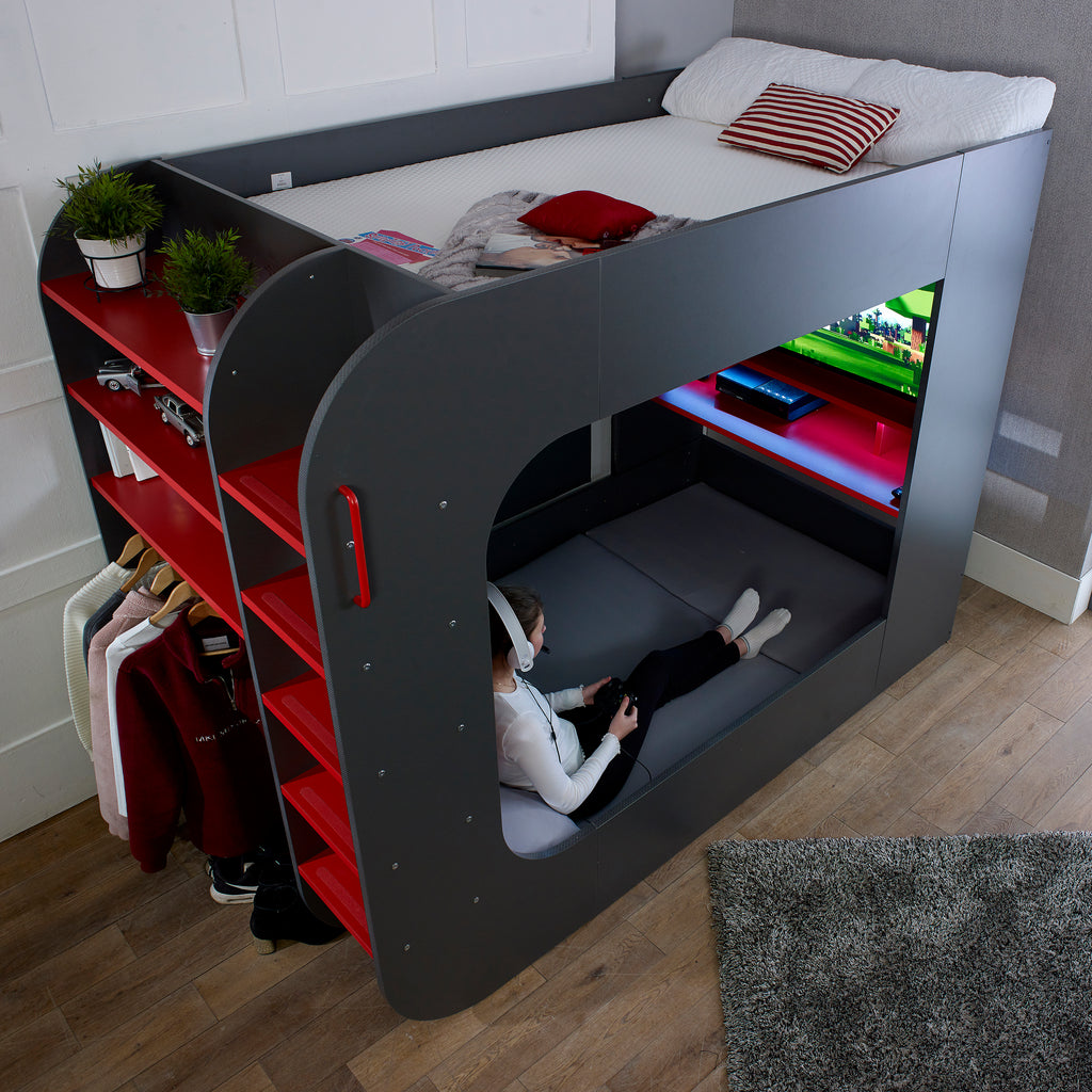 familywindow's tweet photo. Have you always wanted your bed, gaming desk and wardrobe all in one place? Then this is for you! Play, sleep, study and chill out with ease. Online now, with a discounted price 👾

https://t.co/GZP3GmolWv https://t.co/AU9Dm7D6hh